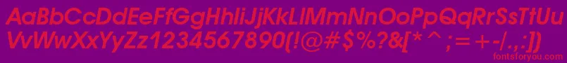 AvantGardeDemiObliqueBt Font – Red Fonts on Purple Background