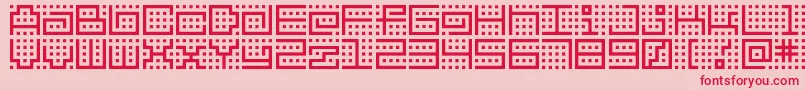 フォントBmkitchen – ピンクの背景に赤い文字