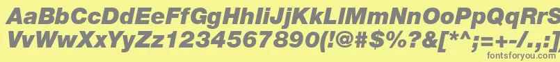 HelveticaLt96BlackItalic Font – Gray Fonts on Yellow Background