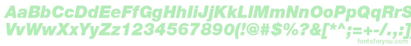 HelveticaLt96BlackItalic Font – Green Fonts on White Background