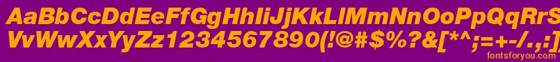 HelveticaLt96BlackItalic Font – Orange Fonts on Purple Background