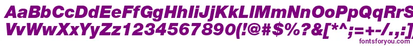 HelveticaLt96BlackItalic-fontti – violetit fontit valkoisella taustalla