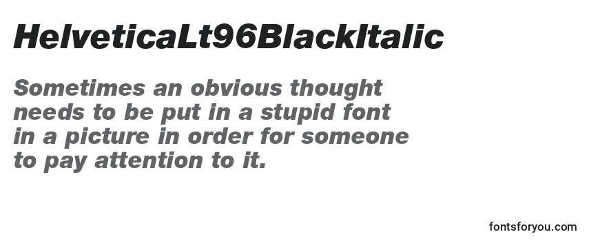 Przegląd czcionki HelveticaLt96BlackItalic