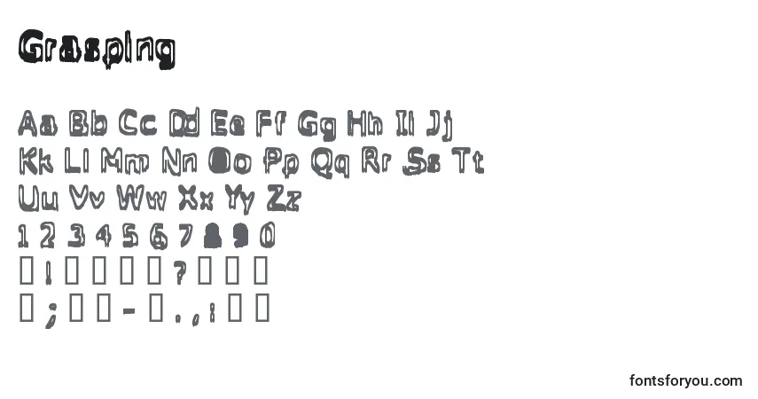 Czcionka Grasping – alfabet, cyfry, specjalne znaki
