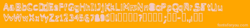 Grasping Font – Pink Fonts on Orange Background