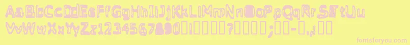 Grasping Font – Pink Fonts on Yellow Background