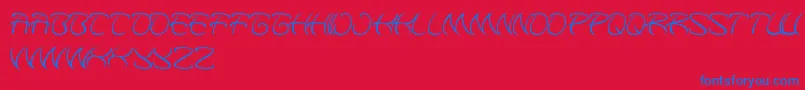 フォントKungfuMaster – 赤い背景に青い文字