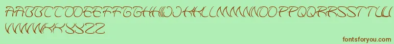 KungfuMaster-Schriftart – Braune Schriften auf grünem Hintergrund