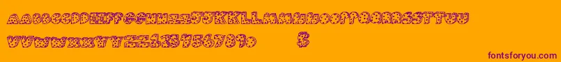 Agendaclash-fontti – violetit fontit oranssilla taustalla