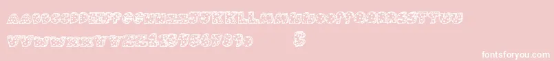 Agendaclash-Schriftart – Weiße Schriften auf rosa Hintergrund