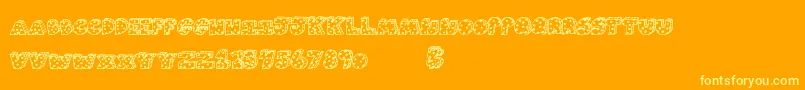 Agendaclash-Schriftart – Gelbe Schriften auf orangefarbenem Hintergrund