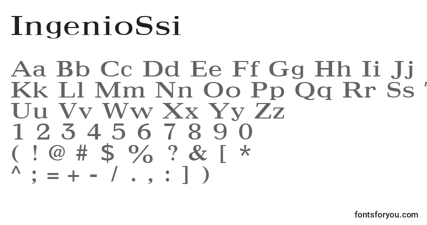 A fonte IngenioSsi – alfabeto, números, caracteres especiais