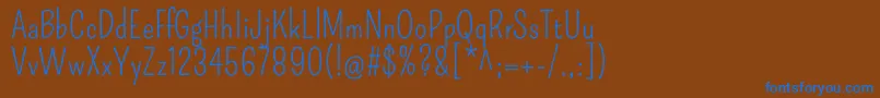PompiereRegular Font – Blue Fonts on Brown Background
