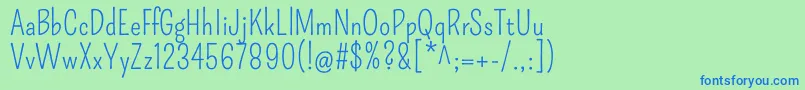 PompiereRegular Font – Blue Fonts on Green Background