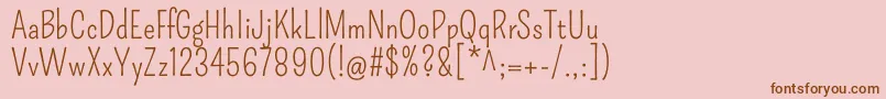PompiereRegular-Schriftart – Braune Schriften auf rosa Hintergrund
