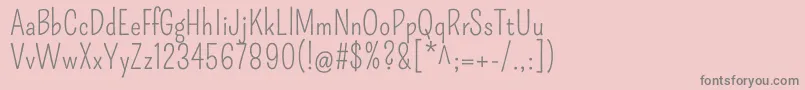 PompiereRegular-Schriftart – Graue Schriften auf rosa Hintergrund