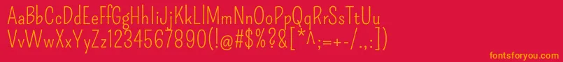 PompiereRegular-Schriftart – Orangefarbene Schriften auf rotem Hintergrund