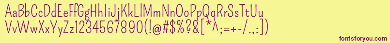 PompiereRegular Font – Purple Fonts on Yellow Background