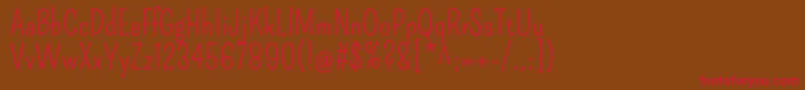 PompiereRegular-Schriftart – Rote Schriften auf braunem Hintergrund