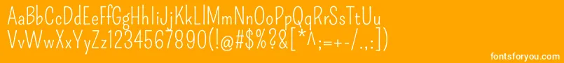 PompiereRegular-Schriftart – Weiße Schriften auf orangefarbenem Hintergrund