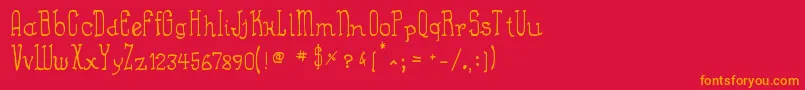 AlmostCartoon Font – Orange Fonts on Red Background