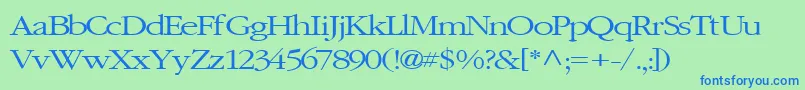 Elvissaxhorn45RegularTtcon Font – Blue Fonts on Green Background