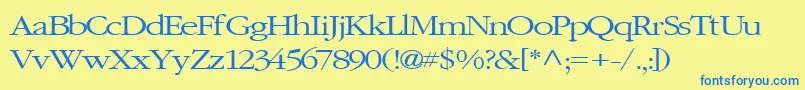 Elvissaxhorn45RegularTtcon Font – Blue Fonts on Yellow Background