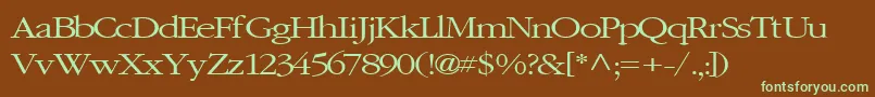 Elvissaxhorn45RegularTtcon Font – Green Fonts on Brown Background