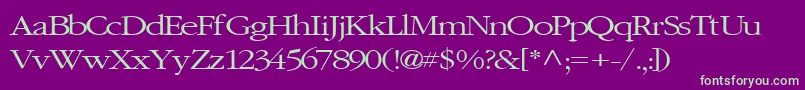 Elvissaxhorn45RegularTtcon Font – Green Fonts on Purple Background