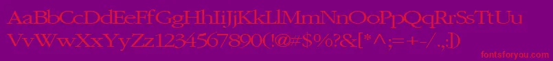 Elvissaxhorn45RegularTtcon Font – Red Fonts on Purple Background