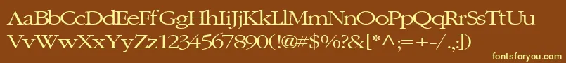 Elvissaxhorn45RegularTtcon Font – Yellow Fonts on Brown Background