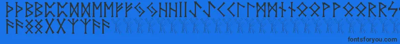 Vidnorse-Schriftart – Schwarze Schriften auf blauem Hintergrund