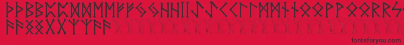 Vidnorse-Schriftart – Schwarze Schriften auf rotem Hintergrund