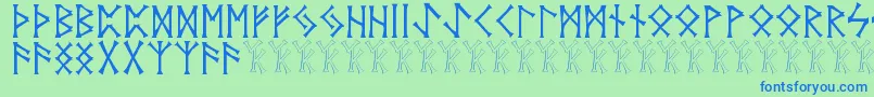 Шрифт Vidnorse – синие шрифты на зелёном фоне