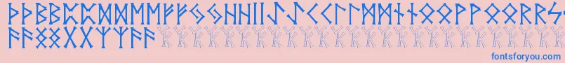 Vidnorse-Schriftart – Blaue Schriften auf rosa Hintergrund