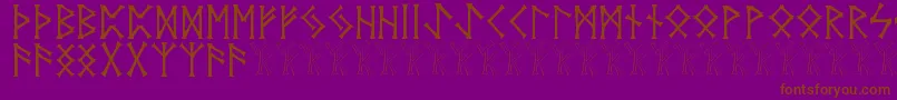 Vidnorse-fontti – ruskeat fontit violetilla taustalla