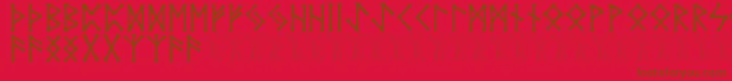 Czcionka Vidnorse – brązowe czcionki na czerwonym tle