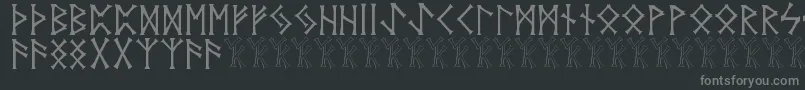 Vidnorse-Schriftart – Graue Schriften auf schwarzem Hintergrund