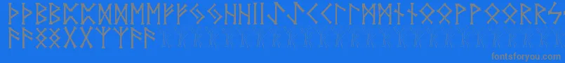 Vidnorse-fontti – harmaat kirjasimet sinisellä taustalla