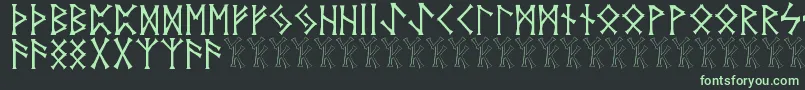 Vidnorse Font – Green Fonts on Black Background