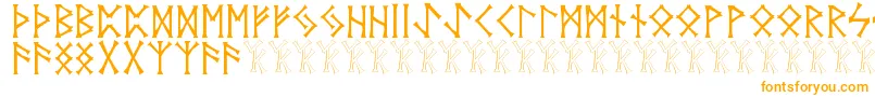 Vidnorse-fontti – oranssit fontit valkoisella taustalla