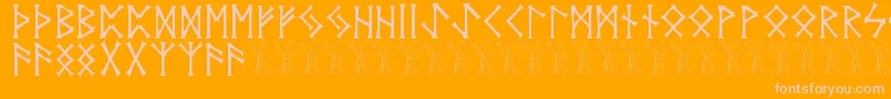 Vidnorse Font – Pink Fonts on Orange Background