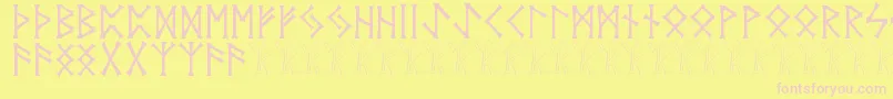 Шрифт Vidnorse – розовые шрифты на жёлтом фоне