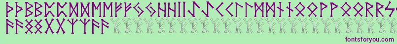 Vidnorse-fontti – violetit fontit vihreällä taustalla