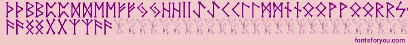 Vidnorse-Schriftart – Violette Schriften auf rosa Hintergrund