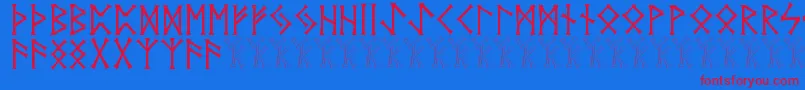 Vidnorse-fontti – punaiset fontit sinisellä taustalla