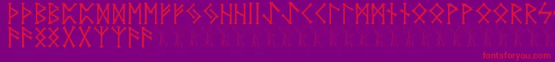 フォントVidnorse – 紫の背景に赤い文字