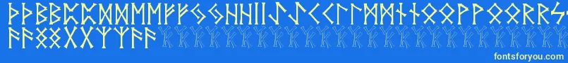 Vidnorse Font – Yellow Fonts on Blue Background