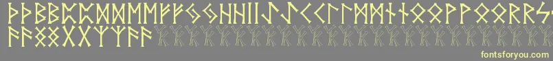 Vidnorse-fontti – keltaiset fontit harmaalla taustalla