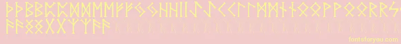 Vidnorse-Schriftart – Gelbe Schriften auf rosa Hintergrund